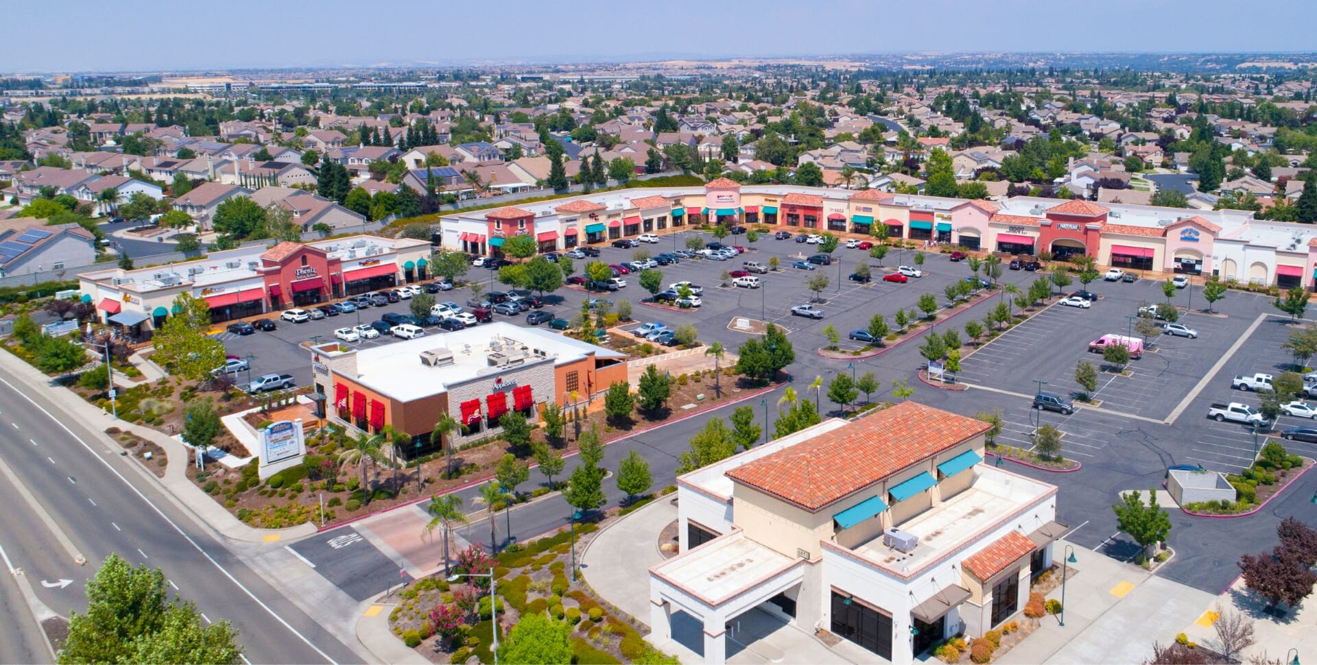 shopping center drone view
